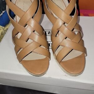 Tahari Tan Wedge Sandals